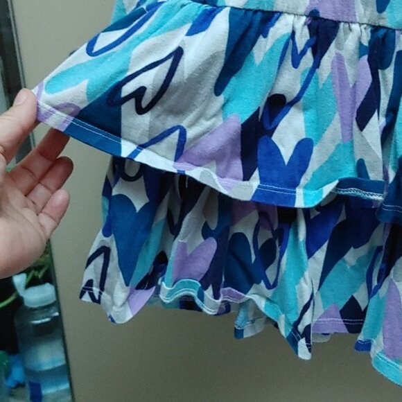 3/$25 GYMBOREE girl blue purple long sleeves dress size 7-8 stretchy ruf… - Picture 3 of 5
